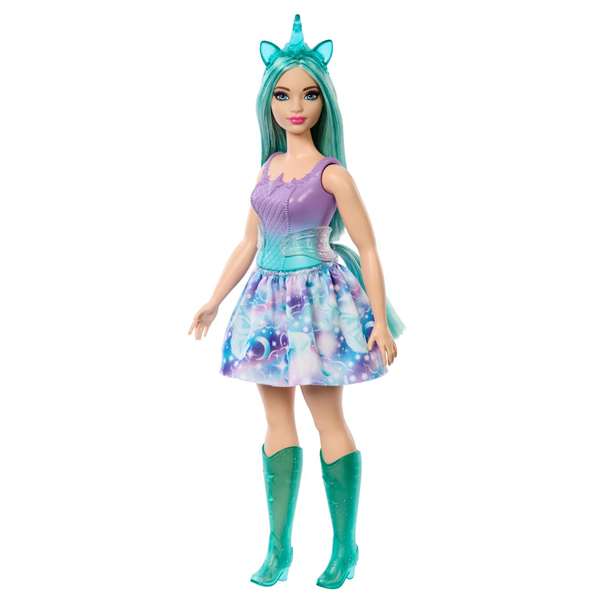 Mattel - Poupée Barbie Licorne avec Tenue aux Couleurs Vives - Modèles Assortis - Version Espagnole/Portuguaise Mattel - Poupée Barbie Licorne avec Tenue aux Couleurs Vives - Modèles Assortis - Version Espagnole/Portuguaise