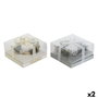 Bougie DKD Home Decor Doré Argenté Noël 15 x 15 x 5 cm (2 Unités)