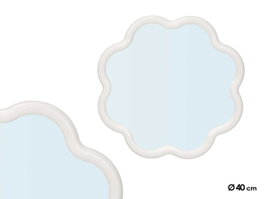Giftdecor Miroir Forme Florale Blanc 40x40 cm (Set de 12)