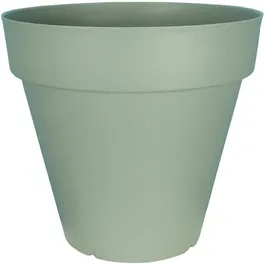 Riviera Pot de fleurs rond Soleilla en plastique vert argile - D. 49 x H. 45 cm - 50 L - Polypropylène