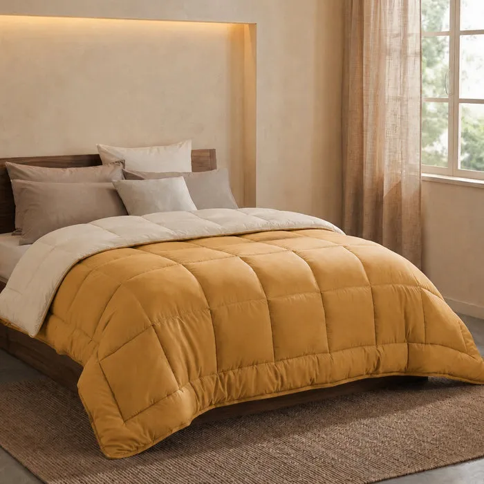Toison D'Or HUDSON Couette Légère Microfibre Miel & Galet 220 x 240