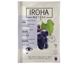 Iroha - Patchs pour le Contour des Yeux Anti-Âge à l'Extrait de Raisin - 8 ml - Lissant, Hydratant, Réparateur - Formule Coréenne (K-Beauty) à 98% d'Ingrédients Naturels