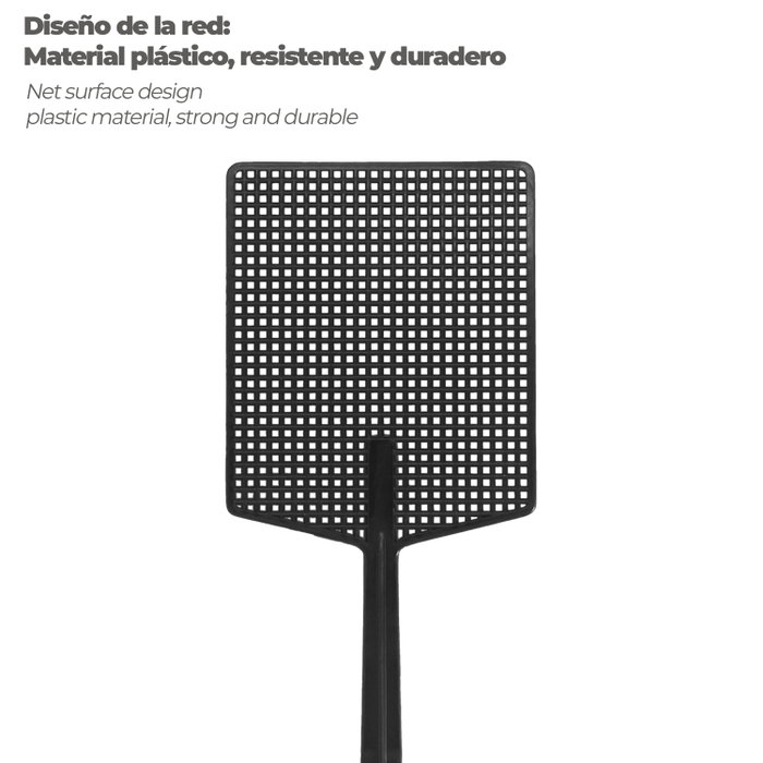 WOLFPACK LINEA PROFESIONAL Matamoscas en plastique noir 10,5 x 44,5 cm