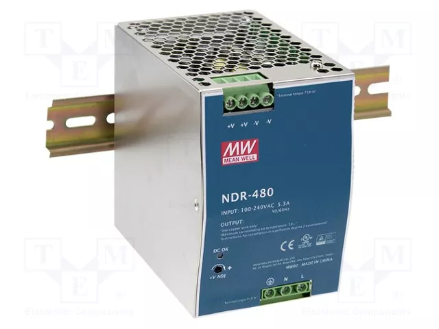 MEAN WELL NDR-480-24 Alimentation à impulsions 480W 24VDC 20A Slim Rail DIN MEAN WELL NDR-480-24 Alimentation à impulsions 480W 24VDC 20A Slim Rail DIN