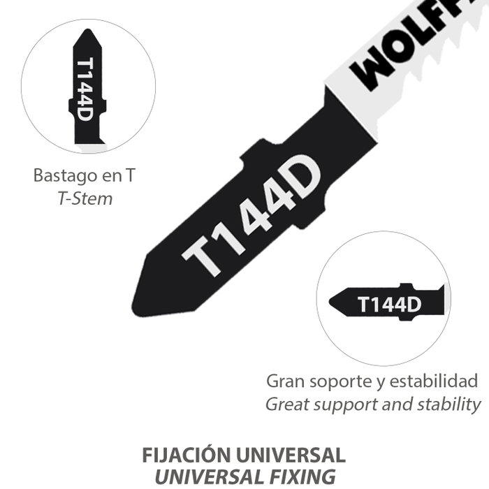 WOLFPACK LINEA PROFESIONAL Lames de scie sauteuse pour bois, coupe grossière, 5 pièces