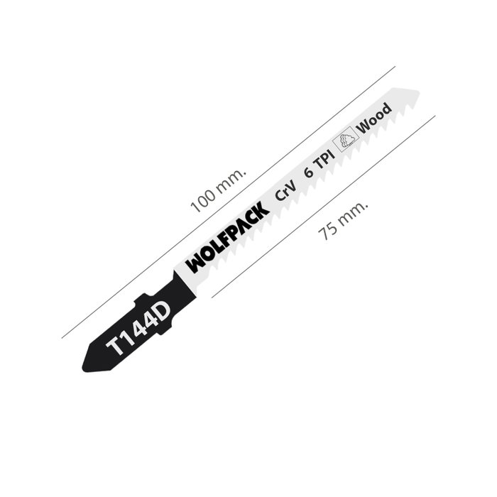 WOLFPACK LINEA PROFESIONAL Lames de scie sauteuse pour bois, coupe grossière, 5 pièces