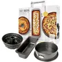 Birkmann Easy Baking Set de 3 moules à pâtisserie en acier carbone antiadhésif : moule à charnière 26 cm, moule à cake 30 cm, moule à gâteau rond 22 cm