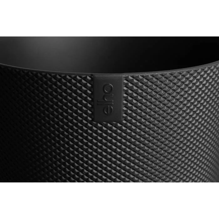 Elho Pot de fleurs Jazz Rond - Noir - Diamètre 26 x Hauteur 24 cm - Intérieur - 100% recyclé, étanche avec système auto-arrosage