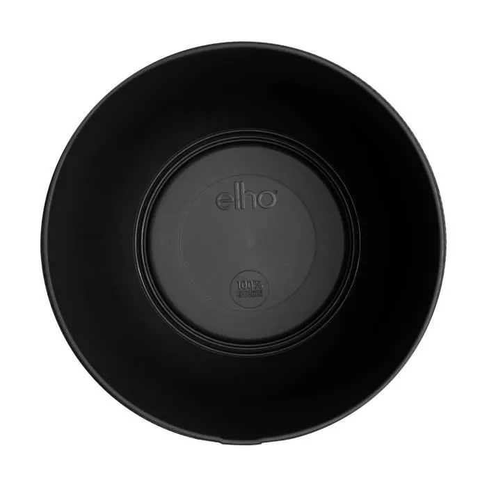Elho Pot de fleurs Jazz Rond - Noir - Diamètre 26 x Hauteur 24 cm - Intérieur - 100% recyclé, étanche avec système auto-arrosage