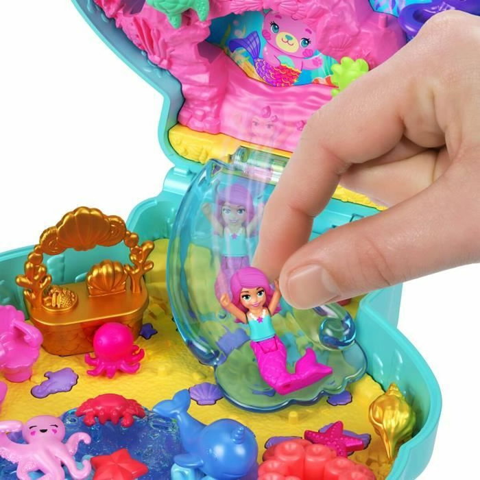 Polly Pocket Coffret Île des Paillettes avec mini-figurine sirène et accessoires Polly Pocket Coffret Île des Paillettes avec mini-figurine sirène et accessoires