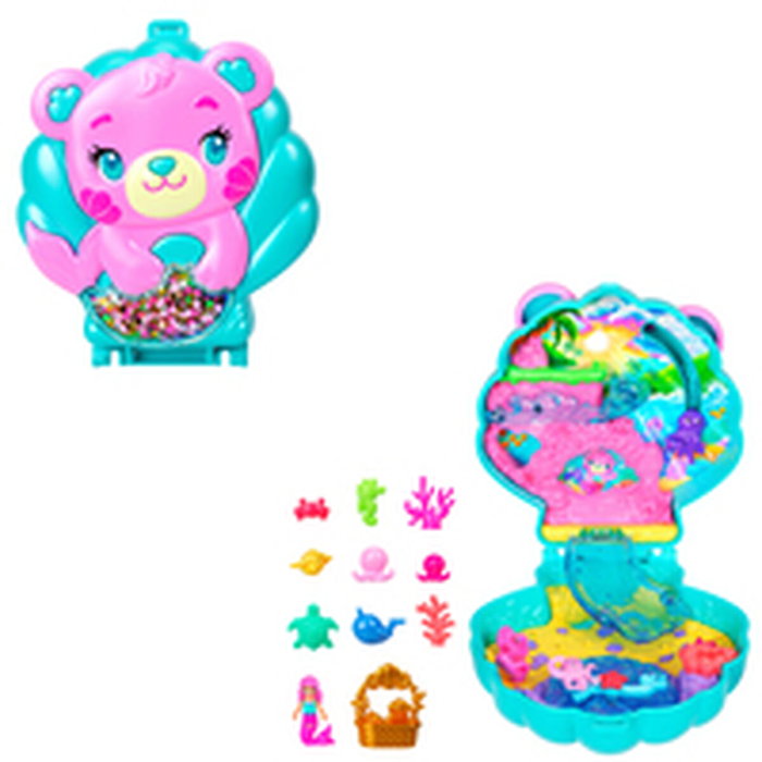 Polly Pocket Coffret Île des Paillettes avec mini-figurine sirène et accessoires Polly Pocket Coffret Île des Paillettes avec mini-figurine sirène et accessoires