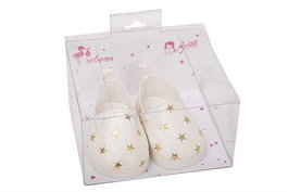 Muñecas Arias - Set de chaussures blanc avec petites étoiles pour poupées de 40 cm