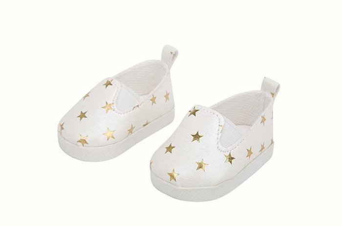 Muñecas Arias - Set de chaussures blanc avec petites étoiles pour poupées de 40 cm