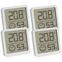 Tfa Lot de 4 Thermo-Hygromètres Numériques Blancs