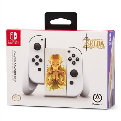 Power A NSAC0059-01 Joy-Con Agarre Confort Zelda pour Nintendo Switch, Poignée ergonomique en caoutchouc, Compatible avec les manettes originales, Support autonome