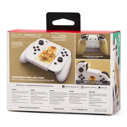 Power A NSAC0059-01 Joy-Con Agarre Confort Zelda pour Nintendo Switch, Poignée ergonomique en caoutchouc, Compatible avec les manettes originales, Support autonome