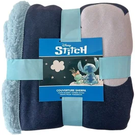 STITCH Plaid Sherpa Disney Stitch Good Night 100 x 150 cm
