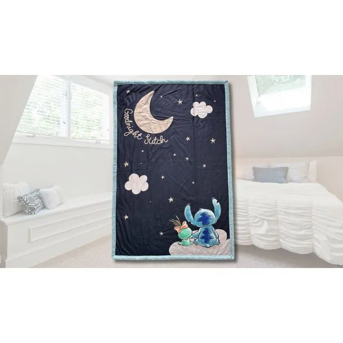 STITCH Plaid Sherpa Disney Stitch Good Night 100 x 150 cm STITCH Plaid Sherpa Disney Stitch Good Night 100 x 150 cm