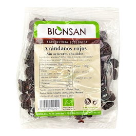 BIONSAN Canneberges rouges sans sucre ajouté 100 g
