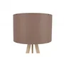 Lampadaire trépied en bois avec abat-jour en tissu, douille E27, interrupteur, design naturel nordique rustique OPV-780SGN1415