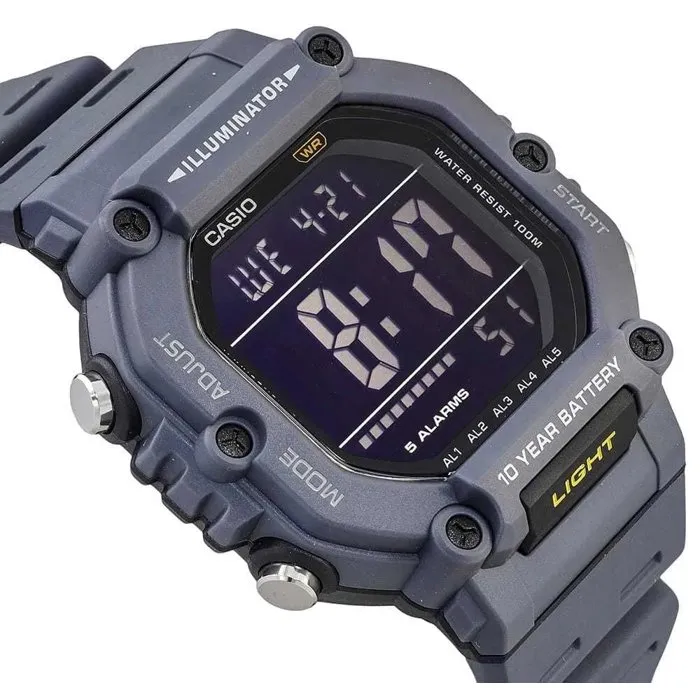 Casio AE-1600H - Montre homme digitale à quartz, sport, écran rétroéclairé, 10 bar, 10 ans autonomie, gris
