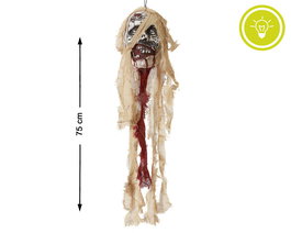 Calavera Colgante Avec Lumière 75 cm - Décoration Tétrique et Illuminée pour Halloween et Fêtes Effrayantes