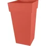EDA Pot Toscane Carré XXL 98 L Intérieur/Extérieur - 43,3 x 43,3 x H.80 cm - Terre Battue - Résistant UV et Gel - Fabriqué en France