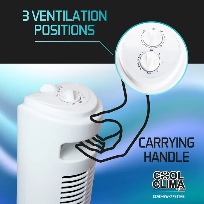 Cool Clima CCVC45W-775TIME Ventilateur colonne 45 W avec minuterie programmable
