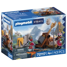 Playmobil Catapulte de Chevaliers Dragon 72117 - Jeu de construction, Langue espagnol, +4 ans