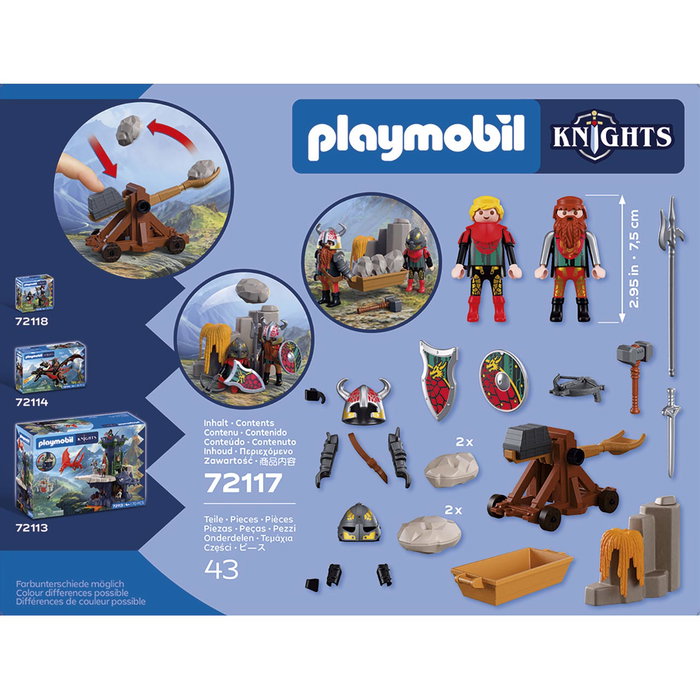 Playmobil Catapulte de Chevaliers Dragon 72117 - Jeu de construction, Langue espagnol, +4 ans
