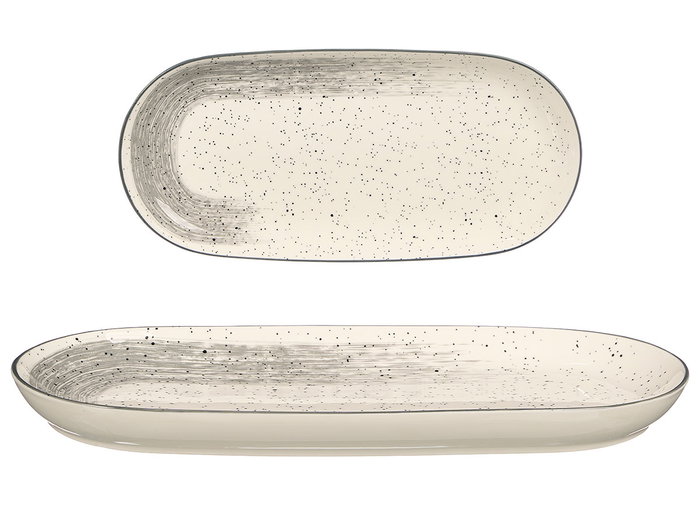 Vessia Bandeja Ovalada Patinada Gris 33x2x15 cm (Set de 24) Vessia Bandeja Ovalada Patinada Gris 33x2x15 cm (Set de 24)