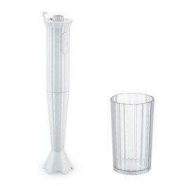 Alessi MDL10 W Batteur Plissé Blanc par Michele De Lucchi - Batteur à main avec bol mixeur - Design élégant et facile à nettoyer