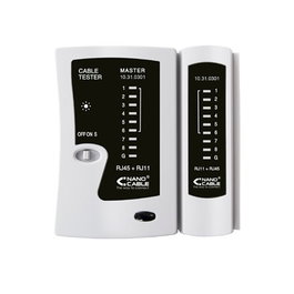 Nanocable Testeur de câbles RJ11 RJ12 RJ45 - Diagnostiqueur de réseau UTP FTP avec unité distante et étui - Outil de test de câblage
