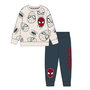Cerdá Chandal Cotton Brushed Marvel Spiderman pour enfant 5 ans - Sweat-shirt à capuche et pantalon de jogging - Ensemble en coton brossé beige