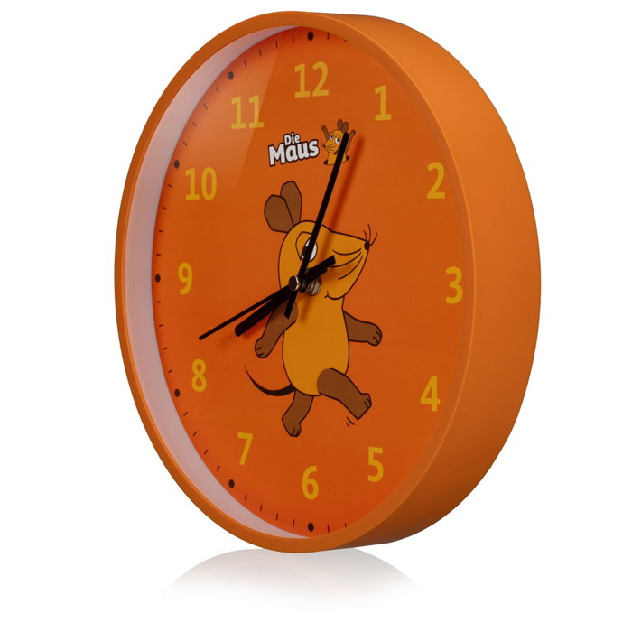 DieMaus Horloge murale pour enfants Orange / Silver