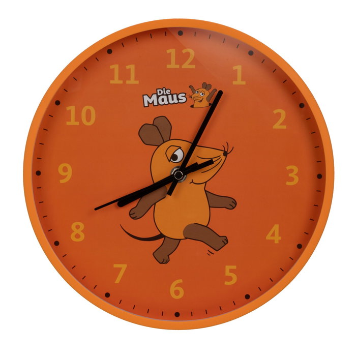 DieMaus Horloge murale pour enfants Orange / Silver