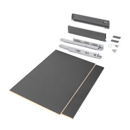 Emuca Kit de tiroirs Vertex, Hauteur 93mm, Module 900mm, Gris anthracite et blanc
