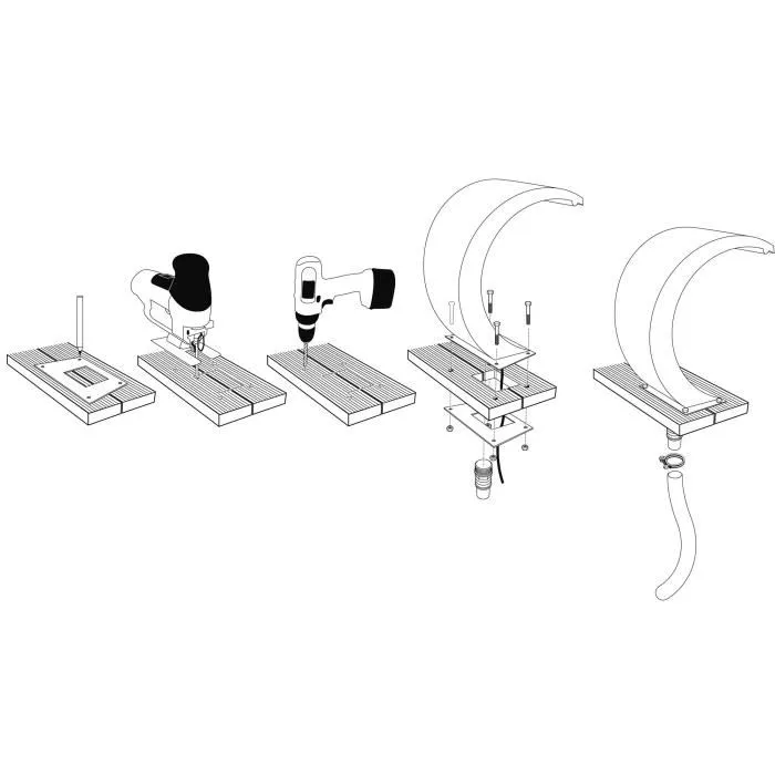 Ubbink Mamba - Cascade en inox 316L résistant au chlore pour piscine avec éclairage LED bleu intégré 20 LEDs - Connexions 38mm Ubbink Mamba - Cascade en inox 316L résistant au chlore pour piscine avec éclairage LED bleu intégré 20 LEDs - Connexions 38mm
