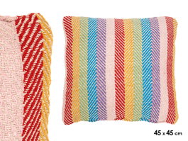 GIFTDECOR Coussin multicolore à rayures 47 x 47 cm