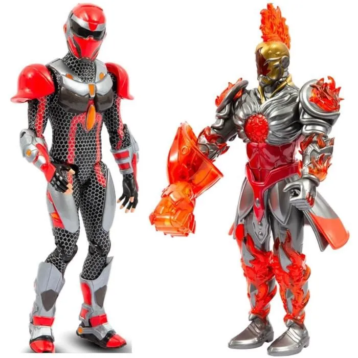 Gormiti Figurine Articulée Scion et Zane Fireon - Pack de 2 Gormiti du Feu 15 cm avec Armure Métallique - À partir de 4 ans