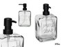 Berilo Distributeur de Savon Noir 570 ml Verre et Plastique 10 x 18 x 6 cm (Set de 6)