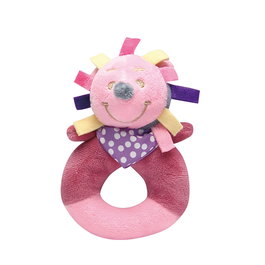 TACHAN Hochet rond en forme d'érisson de la collection Baby Rabbit - Colores doux, son relaxant, facile à nettoyer - Anglais, Français, Allemand, Italien, Portugais, Espagnol