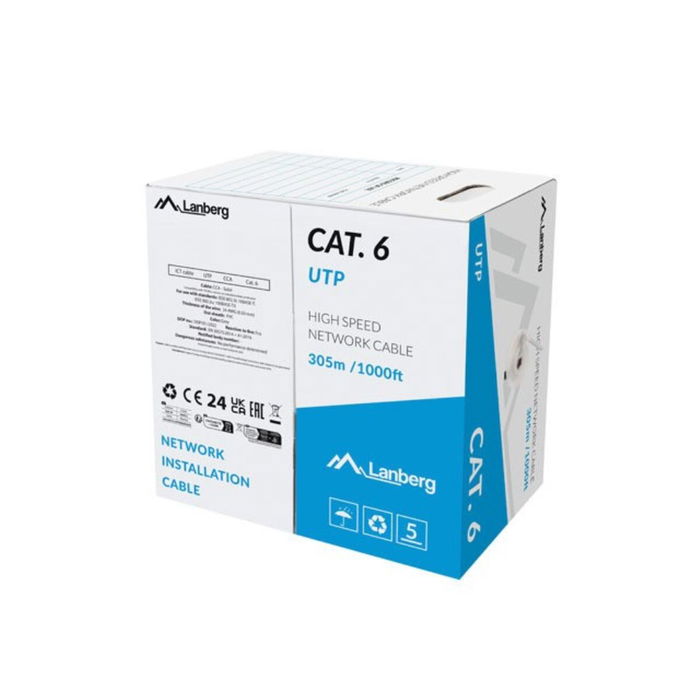 Câble Réseau Rigide UTP 6ème Catégorie Lanberg LCU6-15CC-0305-S Gris 305 m Câble Réseau Rigide UTP 6ème Catégorie Lanberg LCU6-15CC-0305-S Gris 305 m