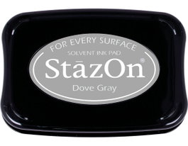 Tsukineko Tampon encreur STAZON gris paloma pour verre et plastique