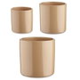 IBERGARDEN Set de 3 Maceteros en Céramique Cylindriques Beige