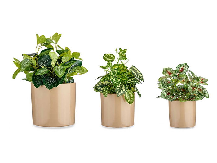 Ibergarden Set de 3 pots en céramique cylindre 14, 17 et 22 cm Beige – Ibergarden Ibergarden Set de 3 pots en céramique cylindre 14, 17 et 22 cm Beige – Ibergarden