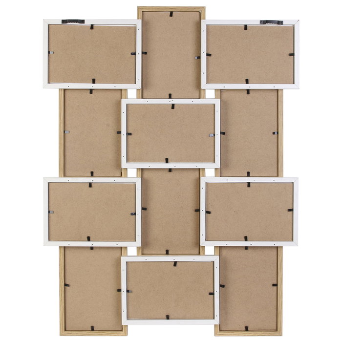 Home Deco Factory Cadre 12 Photos Blanc et Bois