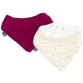 Domiva Lot de 2 bavoirs bandana Mousseline - Grenadine pois