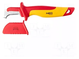 NEO TOOLS Couteau de montage pour électriciens, arrondi avec pied de guidage