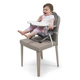 Chicco Rehausseur de Table Pocket Snack - Siège Bébé Ultra-Compact Léger avec Poignée et Plateau Amovible - Réglable en Hauteur - 6 à 36 Mois - Dark Grey